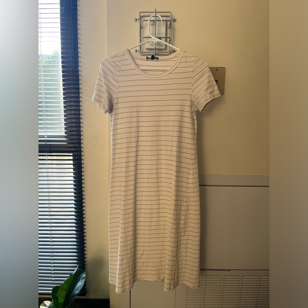 White and Yellow Stripe Roolee Dress